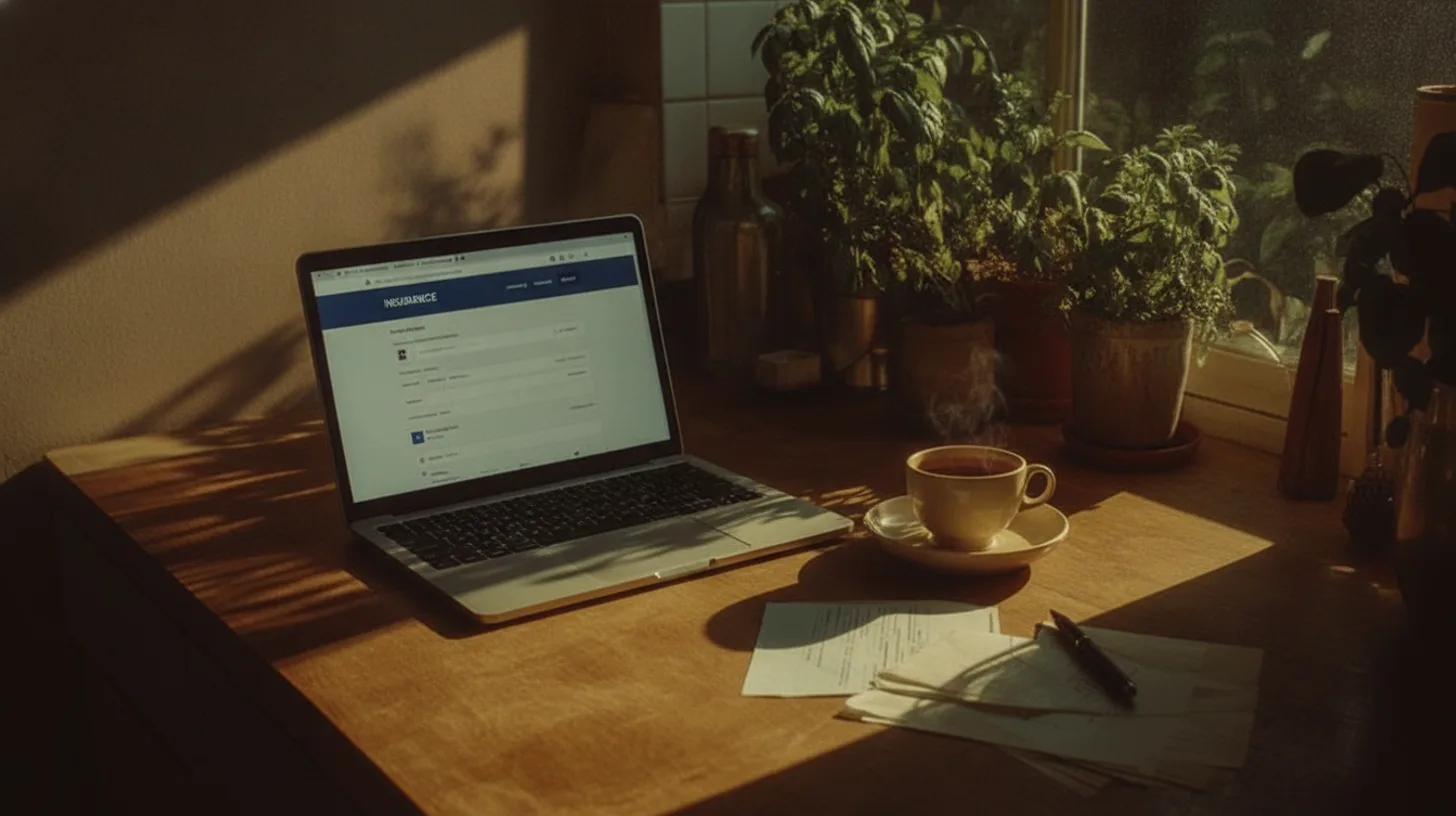 Insurance documents and prescription bottle on desk with warm morning light, representing navigating Cigna coverage for Suboxone treatment