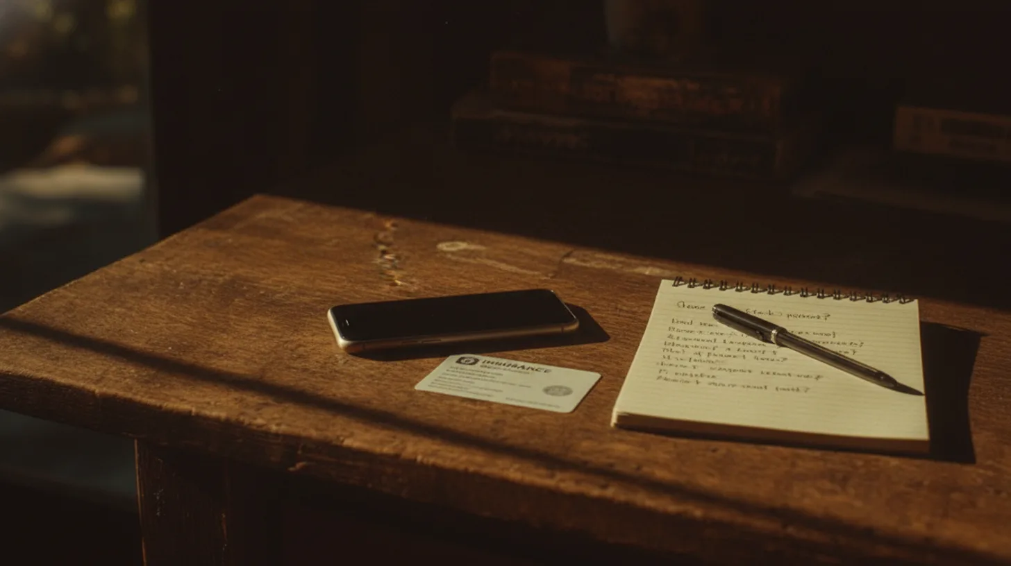 Person reviewing insurance documents with highlighted coverage details for medication-assisted treatment
