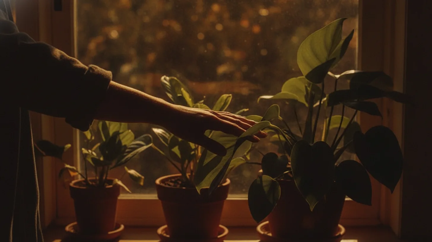 Sunlight streaming through window onto healthy plants and fresh fruit, symbolizing physical renewal in recovery